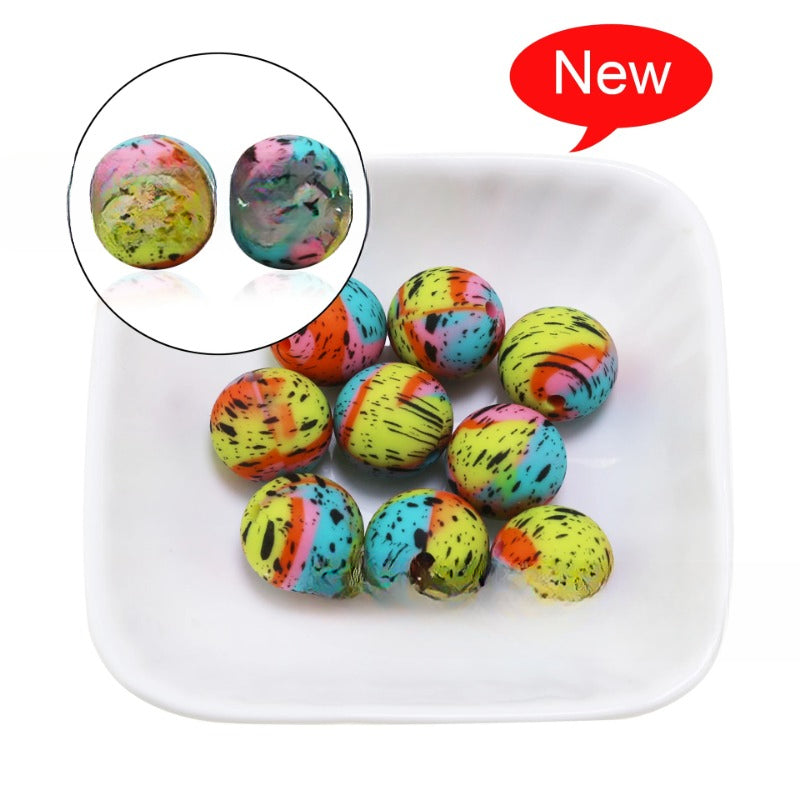 Wholesale 50PCS/PACK Leopard Print Water Transfer Silicone Beads